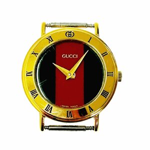 【1円スタート】GUCCI グッチ 3000.2.L GP レッド×グリーン文字盤 クオーツ レディース腕時計 ジャンク 327389