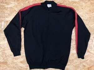 BEAMS ビームス Mサイズ メンズ スウェットブルゾン 裏パイル バイカラー 長袖 ラグラン ジップ カットソー ブラック×レッド 黒×赤