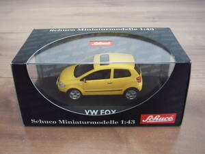 シュコー　フォルクスワーゲン　フォックス　ミニカー　黄色　イエロー　VW　FOX