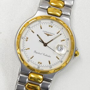 1円 不動品 腕時計 ロンジン LONGINES コンクエスト 4020 クォーツ メンズ ホワイト 同梱不可