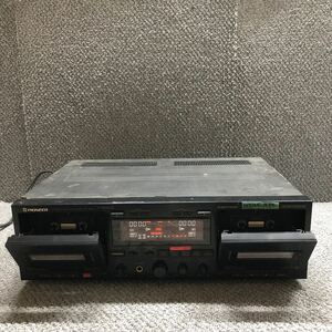 MYM5-934 激安 Pioneer T-555WR STEREO DOUBLE CASSETTE DECK 通電OK 中古現状品 ※3回再出品で処分