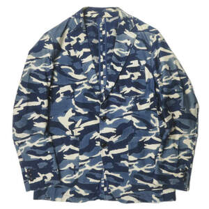 SOPHNET. ソフネット INDIGO CAMOUFLAGE 2 BUTTON JACKET インディゴカモフラージュ2Bジャケット SOPH-160041 S ブルー テーラード j3772