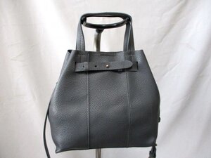 【N921】2way ミニトートバッグ◇グレー　斜め掛け　W24cm