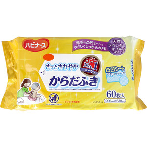 【まとめ買う】ハビナース　さっとさわやか　からだふき　６０枚入×10個セット