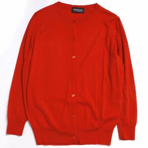 JOHN SMEDLEY ウールニットカーディガン sizeS RED ジョンスメドレー イギリス製