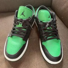 極美品NIKE AIR JORDANエアジョーダン1ロー 黒/緑 28.5cm