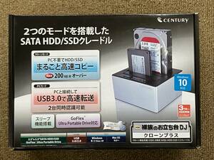 センチュリー 2つのモードを搭載したSATA HDD/SDDクレードル 『裸族のお立ち台DJ』クローンプラス★中古美品！