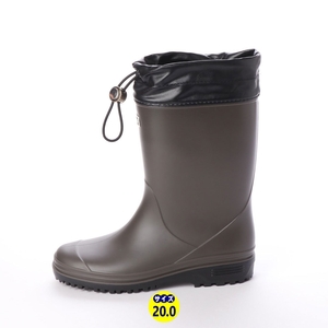 キッズレインブーツ　フード付きレインシューズ　長靴　雨靴　新品『18007-DBR-200』20.0cm　ジョッキーブーツ　ドローコード