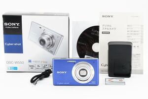 箱付美品SONY DSC-W550 　ブルー コンパクトデジタルスチルカメラ デジカメ　コンデジ　ソニー　サイバーショット