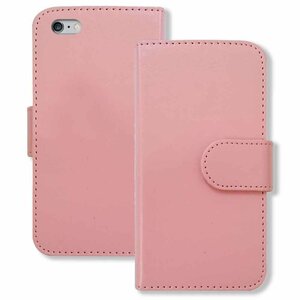 (新品) iPhone6 Plus / 6s Plus 手帳型 ケース (ピンク) PUレザー カード収納 フリップ カバー スマホ シンプル f2-m-ip6plus-pk
