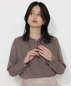 「NATURAL BEAUTY BASIC」 長袖ブラウス MEDIUM ダークブラウン レディース