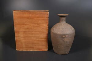 【和】(9454)　時代古作　平安　古常滑二筋瓶　花生　渥美　保管箱有　奈良　須恵器