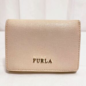 10★ FURLA フルラ レザー 折り財布 ウォレット 三つ折財布 レディース ベージュ