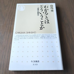 【送料込み】山鳥重『「わかる」とはどういうことか 認識の脳科学』 ちくま新書