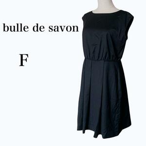 M094 bulle de savon ビュルデサボン ワンピース ブラック系 フォーマル ノースリーブ 膝丈 日本製 レディース サイズF 冠婚葬祭 入学式