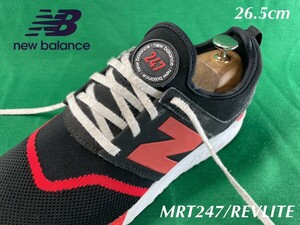 名機降臨！定8800円!名作ウーブンデザイン！ニューバランス【MRL247/REVLITE】スニーカー/ランニングシューズ!ブラック×レッド 26.5cm相当