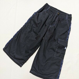 ☆WG20 新品 未使用 子供服 キッズ 140 男の子 男子 裏地付き ハーフパンツ グレー ウエストゴム 防寒