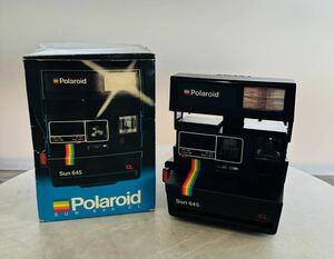 ●Polaroid ポラロイドカメラ レトロ インスタントカメラ Sun 645 保管品 ●