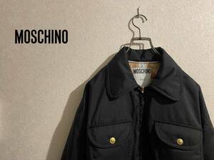 ◯ イタリア製 MOSCHINO ハンティング ジャケット / モスキーノ ノバチェック ナイロン パデット ブラック 黒 44 Ladies Mens #Sirchive