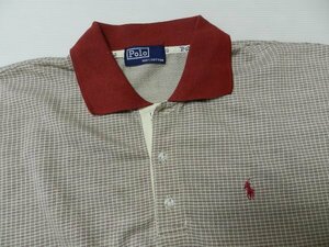 BIG/ビッグサイズ■Polo/ポロ！【★ベージュ系・チェック模様！■タイランド製！】ウエア・ポロシャツ！/約2XOサイズ位