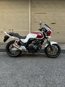 極美車HONDA CB400SF スーパーフォア NC42 2014年 検7年10月 DUNLOP前後タイヤ&モリワキ集合管ほぼ新品 ETC/ビキニカウル/社外シート