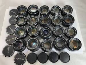 【20個】ミノルタ MINOLTA ROKKOR 58mm F1.4/55mm/50mm/35mm/大量 レンズ 動作未確認 まとめて ジャンク セット まとめ (286)