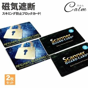 2枚セット スキミング 防止 カード 防犯 ICカード クレジットカード IDカード 磁気遮断 磁気防止 セキュリティ 安心 安全 【Aタイプ】