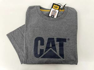 新品■CAT キャタピラー メンズ 半袖シャツ XL グレー ロゴ Tシャツ 大きいサイズ