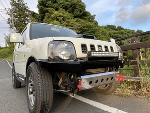 塗装済み　JB23　ジムニー　フロント　バンパー　FRP　日本製　クラリス製　ウィンチ　作業灯　スキットガード　装着向け　23