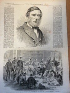 1864年 　クーパー副提督と生麦事件賠償金の支払い ロンドン絵入り新聞 オリジナル石版画