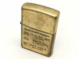 Zippo HISTORY OF ZIPPO PRESIDENTS オイルライター 1932-1990 ゴールド 現状渡し 中古【UW050665】