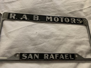 RAB MOTORS SAN　RAFAEL★ナンバープレートフレーム★ローライダー