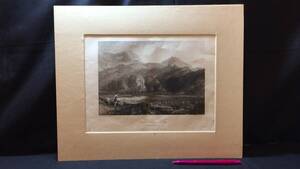 【真作 J.M.W.Turner(ターナー)/銅版画21】『Valle Crucis Abbey』●イギリスロマン主義●縦33.5×横40.5㎝●検)リトグラフ/水彩画/風景画