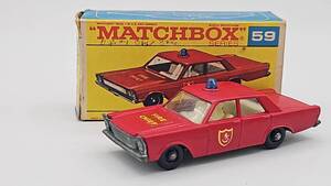 N39507F★ MATCHBOX ミニカー No.59 ファイアー チーフ カー マッチボックス 箱付き FIRE CHIEF CAR ミニチュアカー