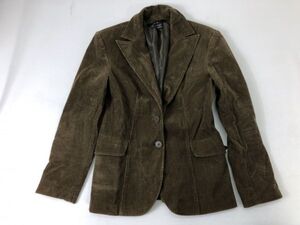 ZARA BASIC ザラ ベーシック レディース Y2K 00s ラグジュアリー 古着 総裏地 ピークドラペル コーデュロイ テーラード ジャケット M 茶色