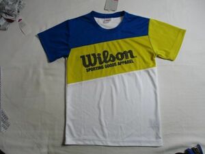 SF526【Wilson】ウィルソン　新品　スポーツ　プリント　半袖　Tシャツ　男児　白・黄・青　150