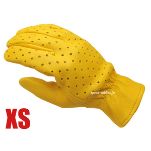 CHURCHILL GLOVE PUNCHING CA GOLD XS/チャーチルグローブパンチング金色ゴールド黄色イエロー裏地なし春用春夏用サマーグローブ女性用手袋