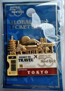 ★HARD ROCK CAFE★ハードロックカフェ★東京　グローバル　チケット★ピンバッジ★TOKYO　世界旅行　富士山　神社　GO TO