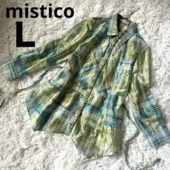 【新品タグ付き】mistico ミスティコ　ブラウス　長め　シースルー生地　光沢