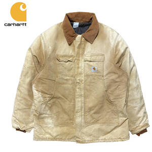 USA 古着 Carhartt カーハート ダックコットン トラディショナルジャケット ワークジャケット メンズ2XL相当 大きいサイズ 中古 AK0256