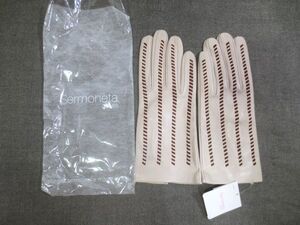 ◆未使用 SERMONETA GLOVES 羊革 手袋 20cm 裏側 シルク◆レディース イタリア製 milano roma セルモネータ