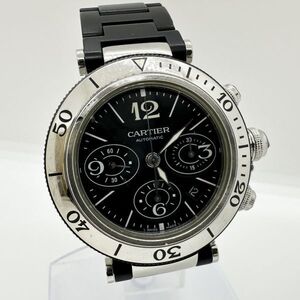 2572 カルティエ Cartier パシャ シータイマー W31088U2 2995573229MX SS ラバー AT 自動巻 黒文字盤 メンズ 腕時計 あまりごま2