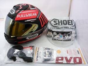 【送料無料】使用極わずか 程度上 SHOEI ショウエイ X-Fourteen X-14 MARQUEZ BLACK CONCEPT マルケス Mサイズ ミラーシールド ヘルメット