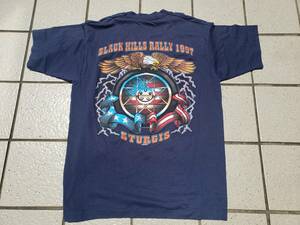 STURGIS/BLACK HILLS BALLY 1997/57th ANNIVERSARY/Tシャツ/バイク/ネイビー/紺/シングルステッチ/