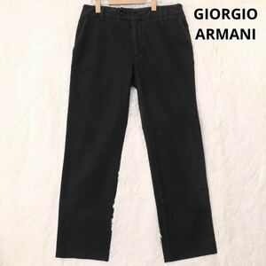 美品 GIORGIO ARMANI ジョルジオアルマーニ 現行黒タグ ブラックデニム 黒 パンツ 52サイズ XL相当 ボトムス メンズ