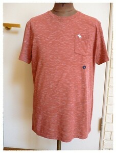 メンズ　アバクロンビー&フィッチ　Tシャツ　レッド　S　アバクロ　半袖　Abercrombie & Fitch　海外並行輸入　Men