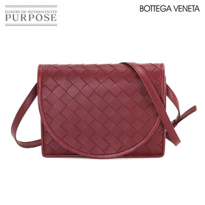 未使用 展示品 ボッテガ ヴェネタ BOTTEGA VENETA イントレチャート ショルダー バッグ レザー ボルドー 577812 90233924