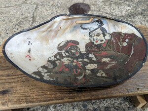 古い　　中国古玩美術　　貝殻画　　螺鈿？　古い　　中国作品
