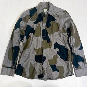 極美品 A.A.R Yohji Yamamoto DURBAN ヨウジヤマモト ダーバン 90s 長袖シャツ 迷彩 パッチワーク M グレー