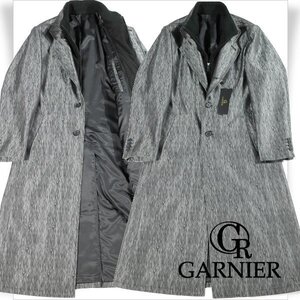 新品1円～★定価8.2万 GARNIER ガルニエ メンズ モアレジャガードロングコート M コンバーチブルカラーインナーパーツ グレー 丸井◆5581◆